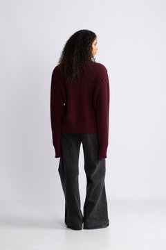 Knit Turtleneck Jumper - Zinfandel