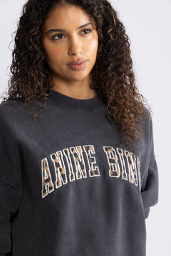 Miles Sweatshirt Anine Bing Leopard - Washed Black