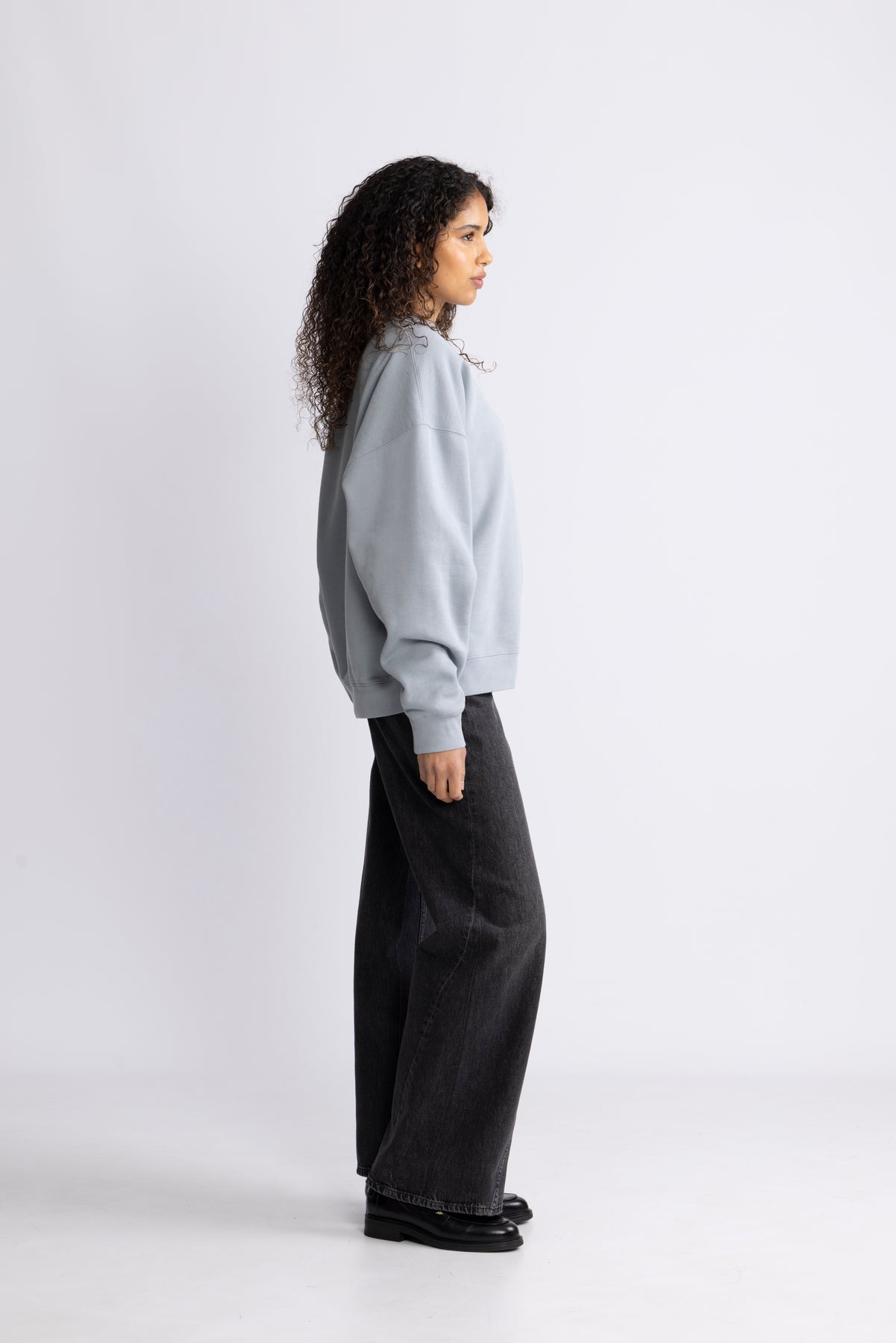 Miles Oversized Sweatshirt Letterman - Pastellblå