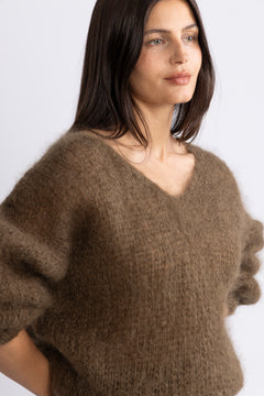 Milana Ls Mohair Knit - Cocoa