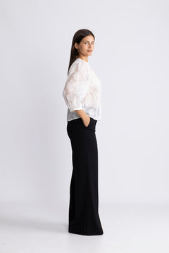 Ismene 3/4 Shirt Emb - Bright White