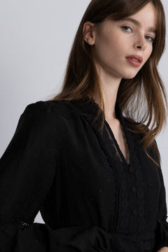 Aliah Stone Blouse - Black
