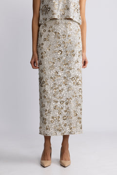 Magnolia Hw Skirt Emb - Silver T Coco