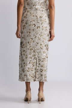 Magnolia Hw Skirt Emb - Silver T Coco