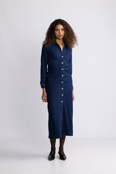 Mow Shirt Dress - Dark Blue Wash