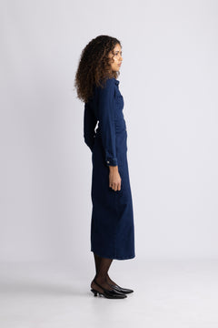 Mow Shirt Dress - Dark Blue Wash