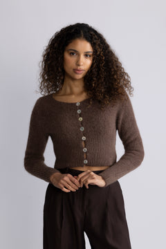 Matilda Alpaca Cardigan - Cocoa