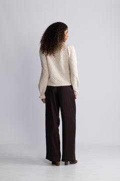 Yasthelma Ls Wool Blend Knit Cardigan - Birch