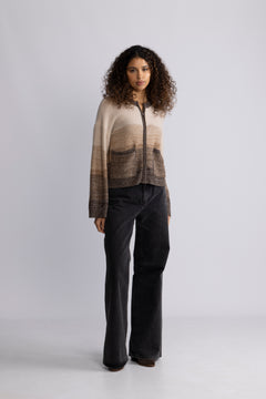 Sasha Zip Cardigan - Oat Toasted Coc