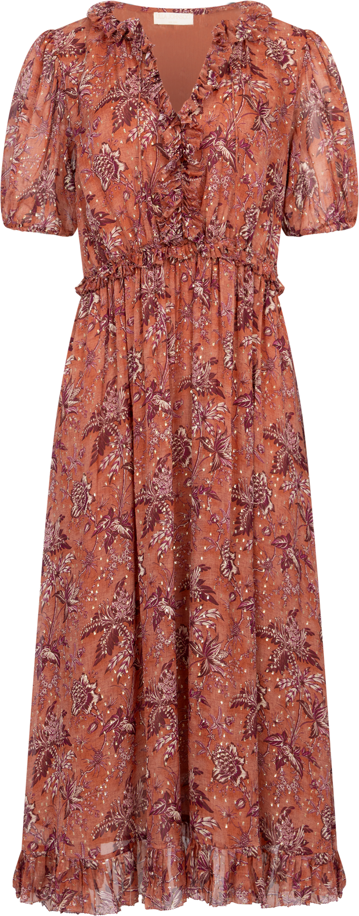Rosamunde Puff Sleeve Dress - Oleander