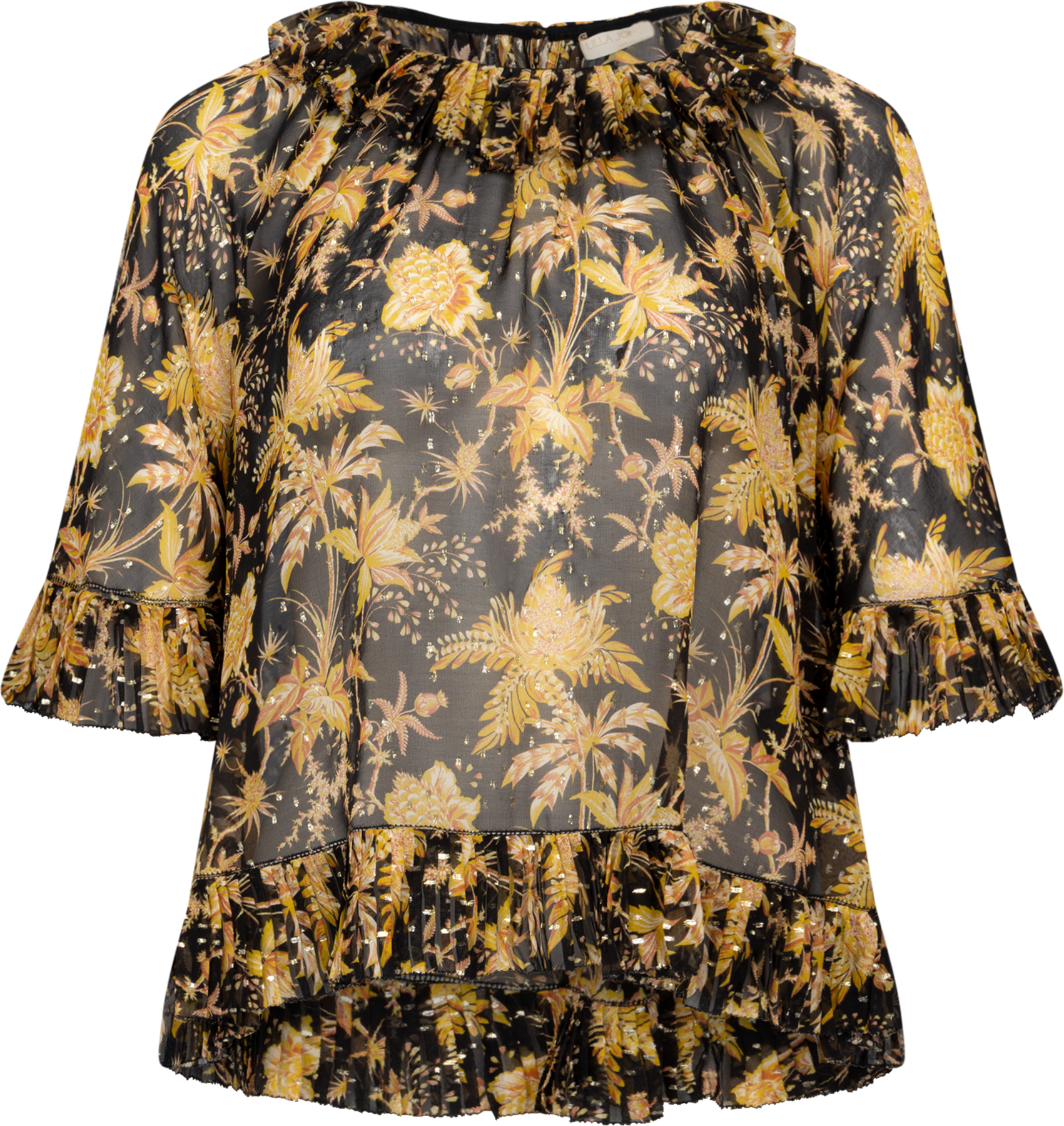 Helaine Flowy Short Sleeve Top - Forsythia