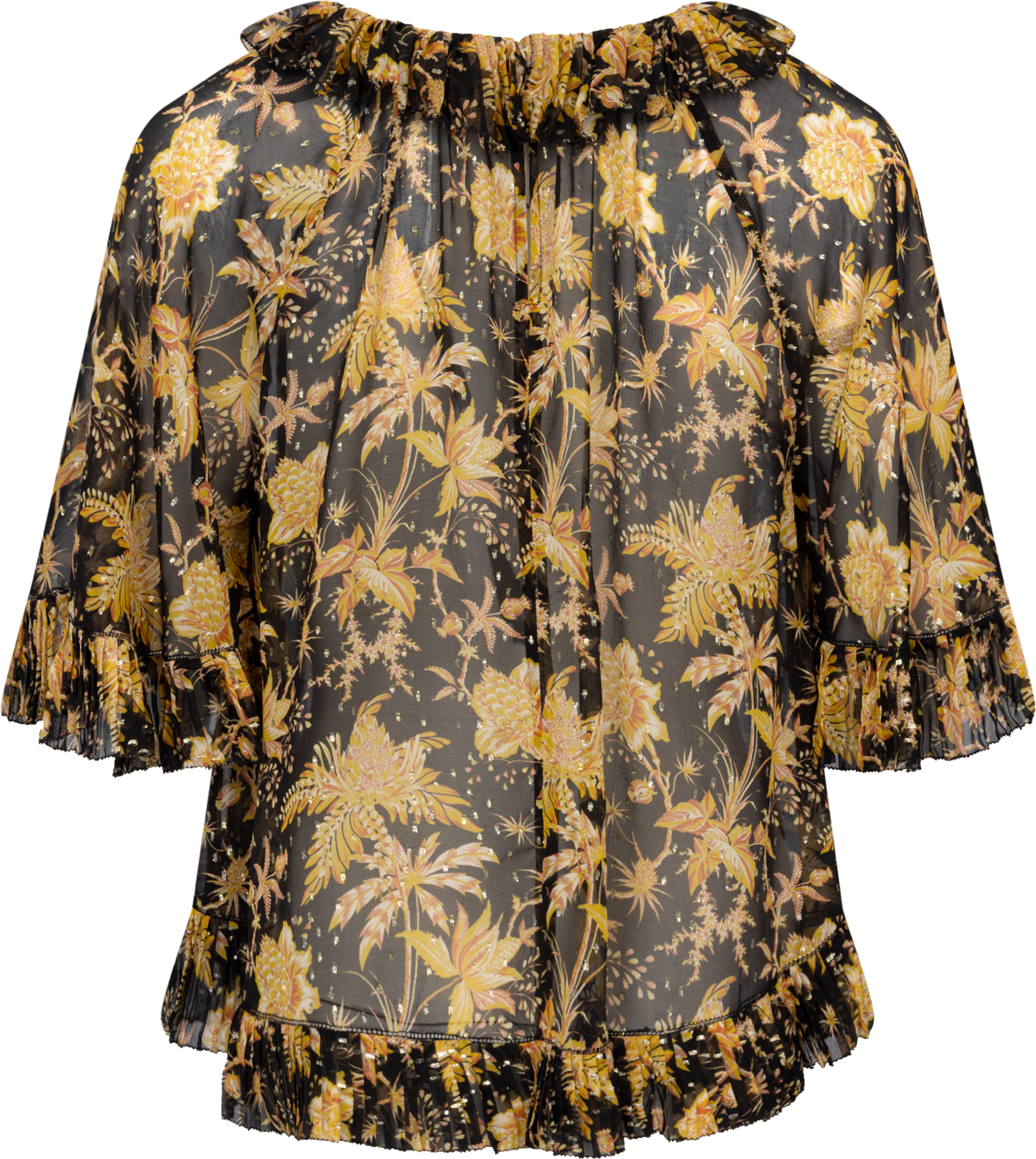 Helaine Flowy Short Sleeve Top - Forsythia