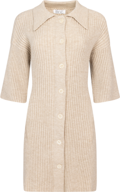Oliviaic Knit Dress - Ribbed Beige