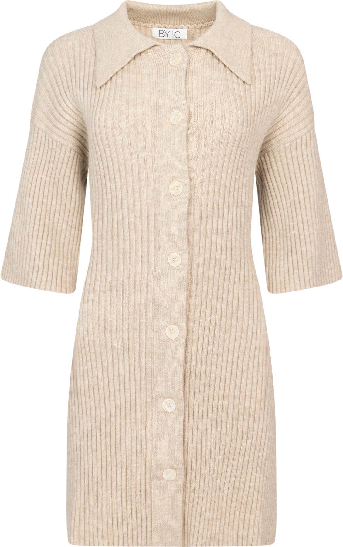 Oliviaic Knit Dress - Ribbad beige