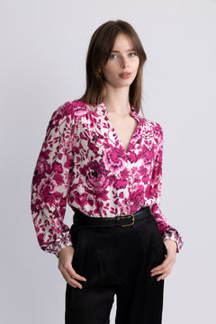 Flower Blouse - Sangria Sunset
