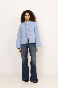 Emma Tieband Quilt Jacket - Blue