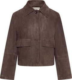 Ruth Suede Leather Jacket - Brown