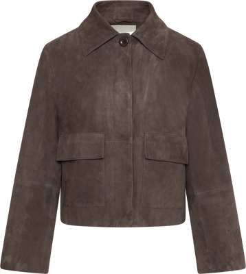 Ruth Suede Leather Jacket - Brown