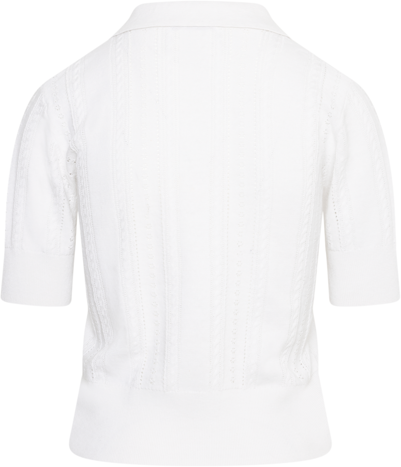 Edel Linen Cotton Polo Tee - Vit