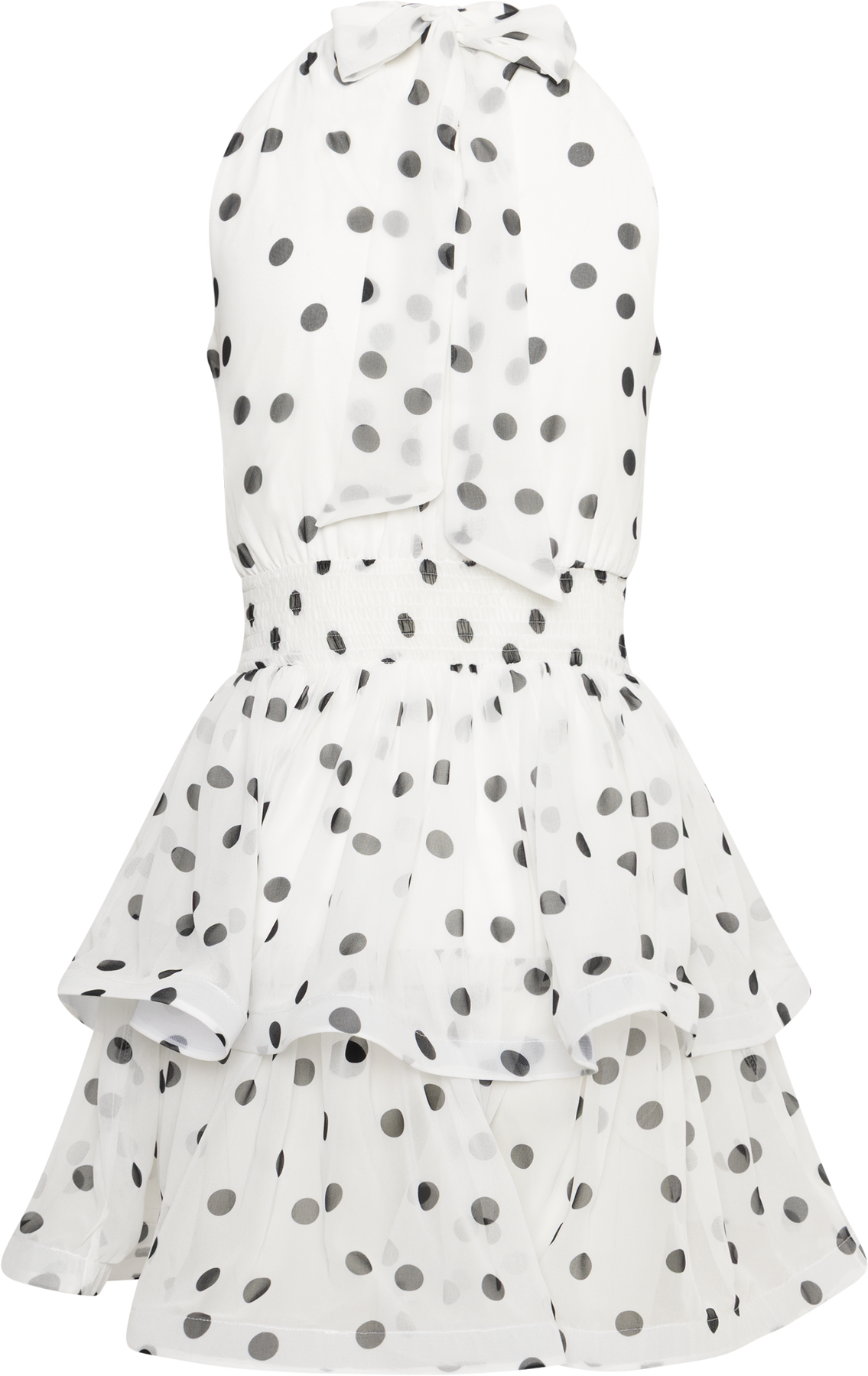Idun Polka Dot Klänning - Vit/Svart