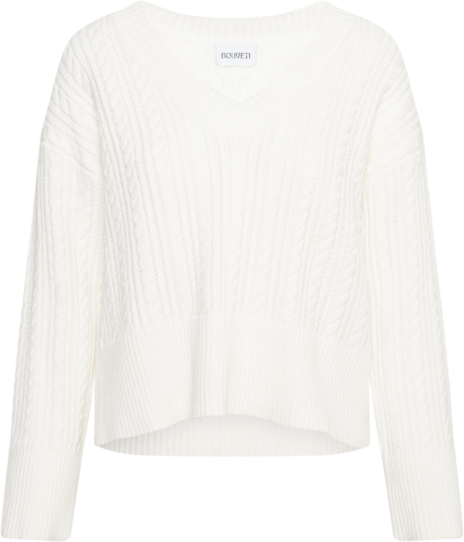 Catherine Cotton Cable Sweater - Cream