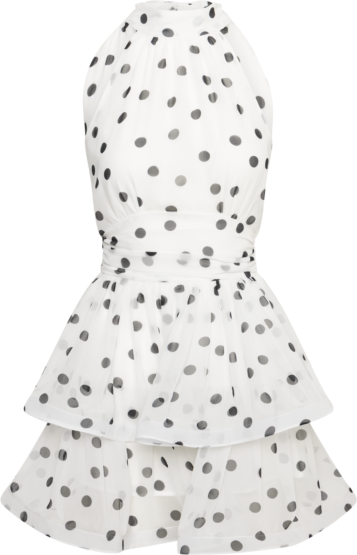 Idun Polka Dot Klänning - Vit/Svart