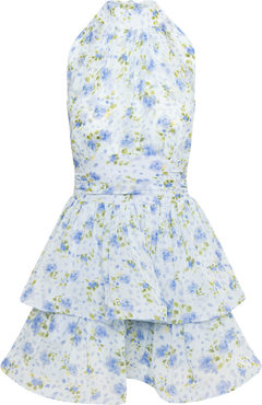 Idun Wave Mini Dress - Light Blue Floral