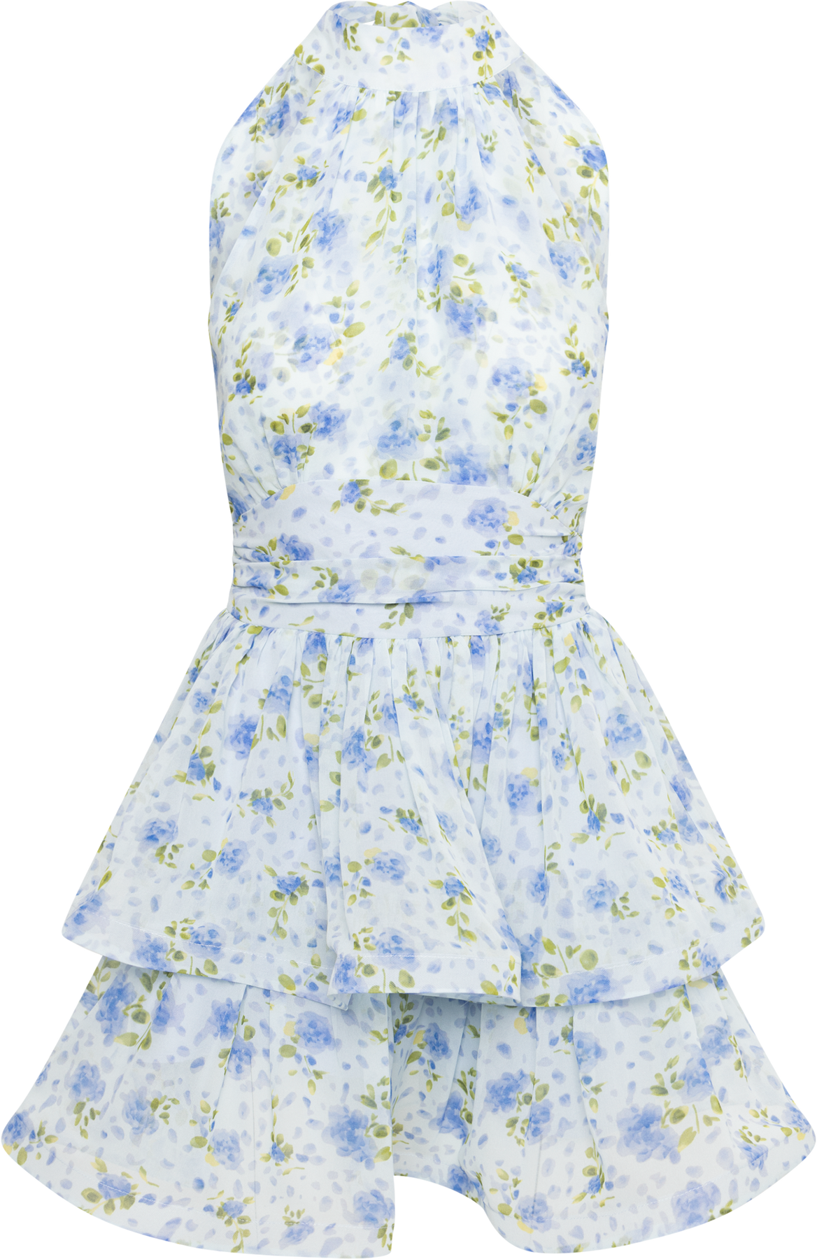 Idun Wave Miniklänning - Ljusblå blommig