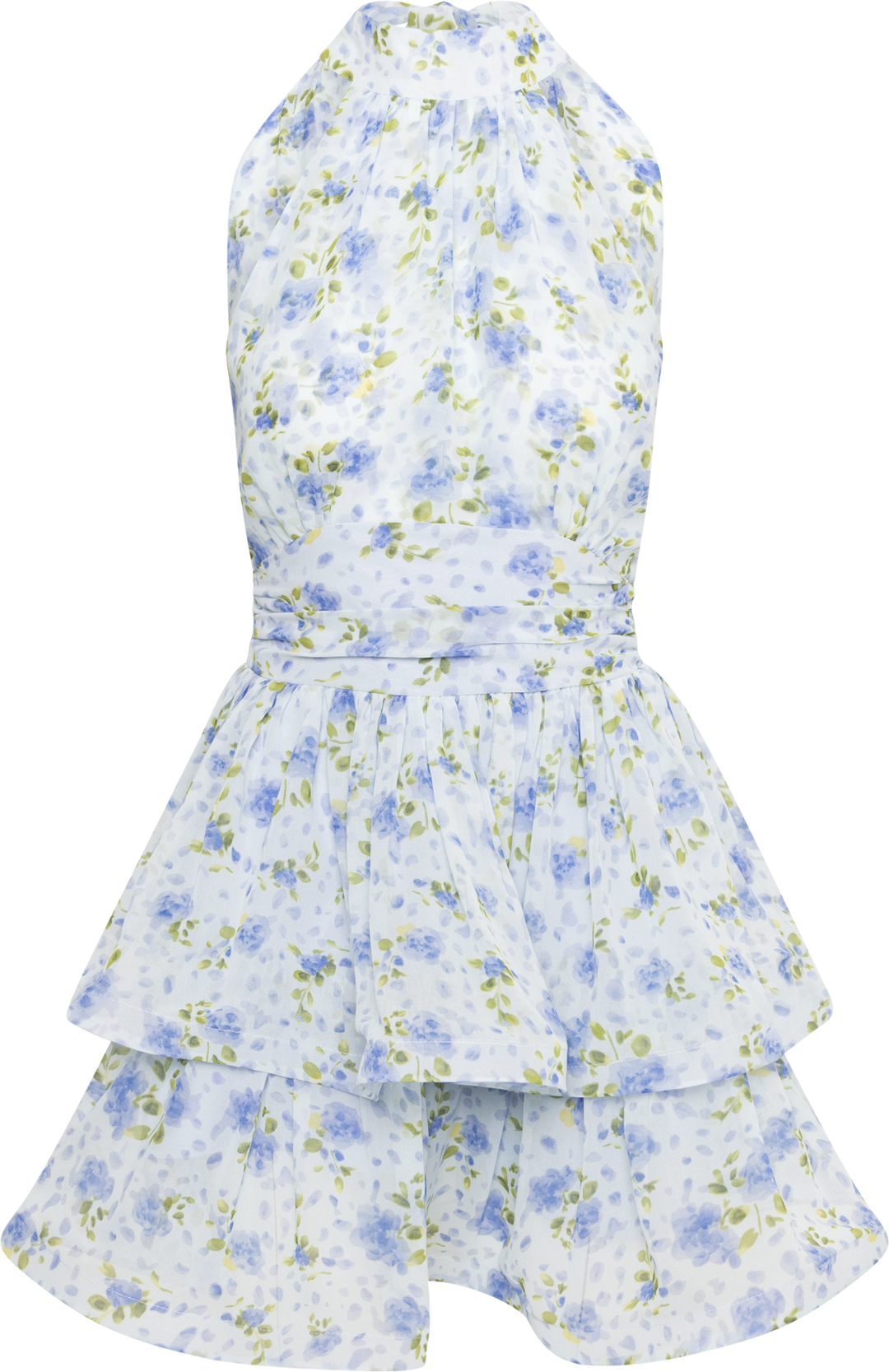 Idun Wave Mini Dress - Light Blue Floral
