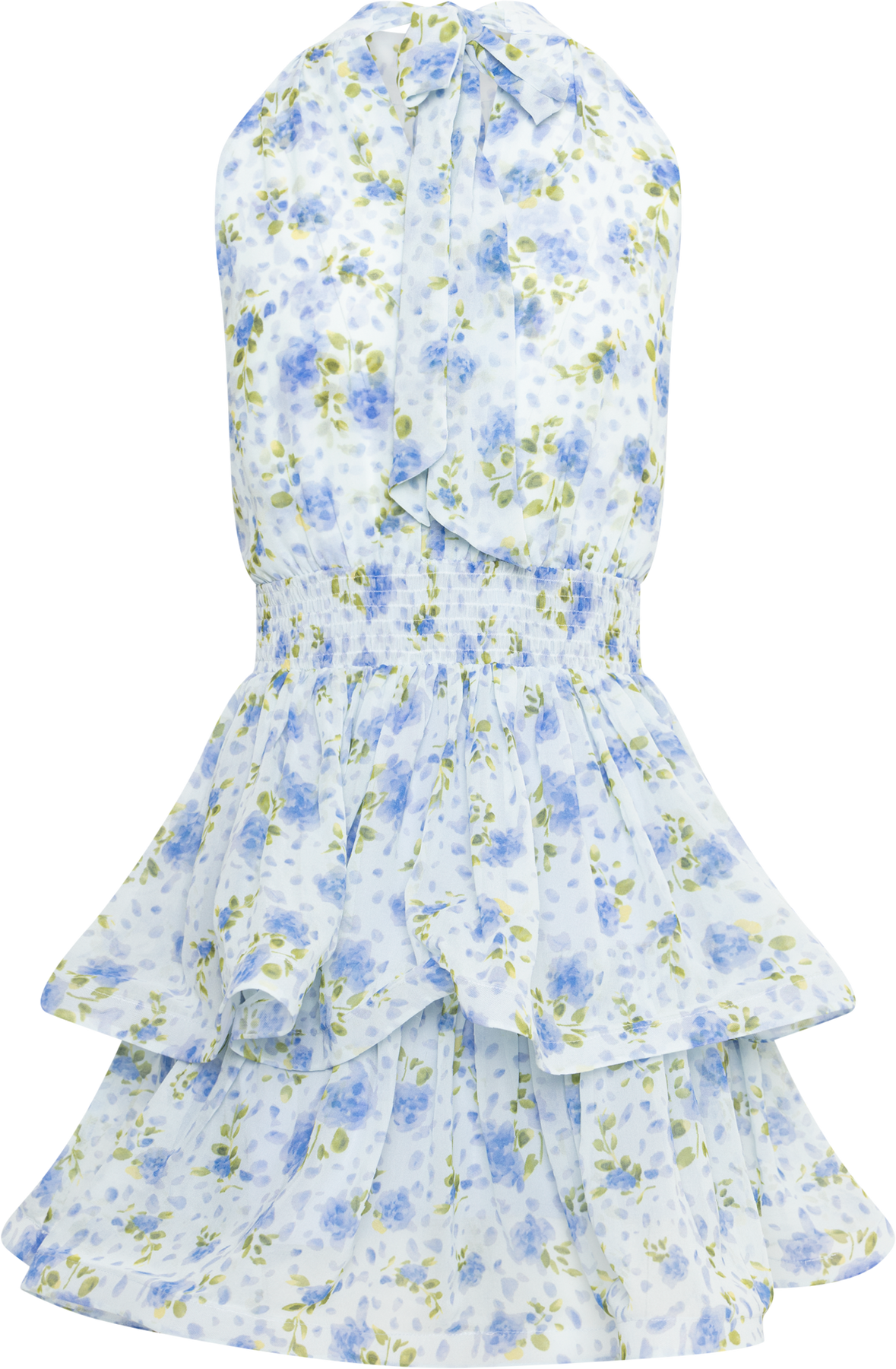 Idun Wave Miniklänning - Ljusblå blommig