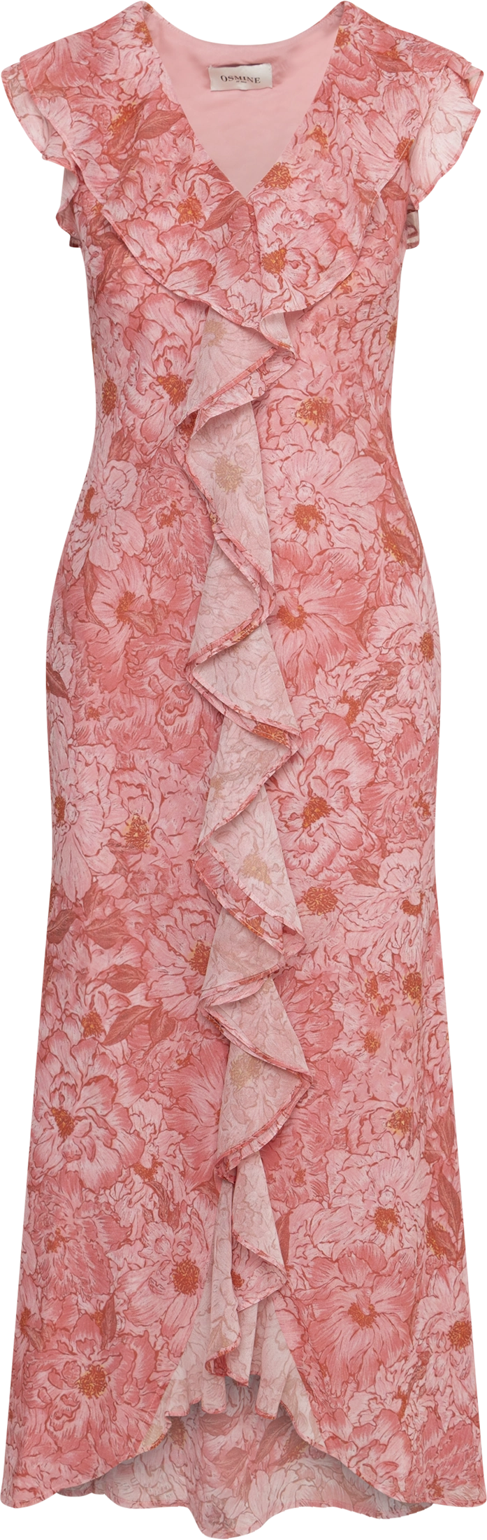 Adelia Chiffon Maxi Dress - Pink