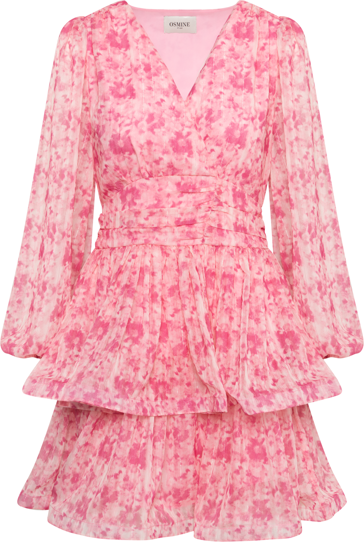 Jade Wave Watercolor Dress - Pink