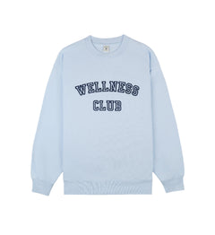 Wellness Club Flocked Crewneck - Ciel