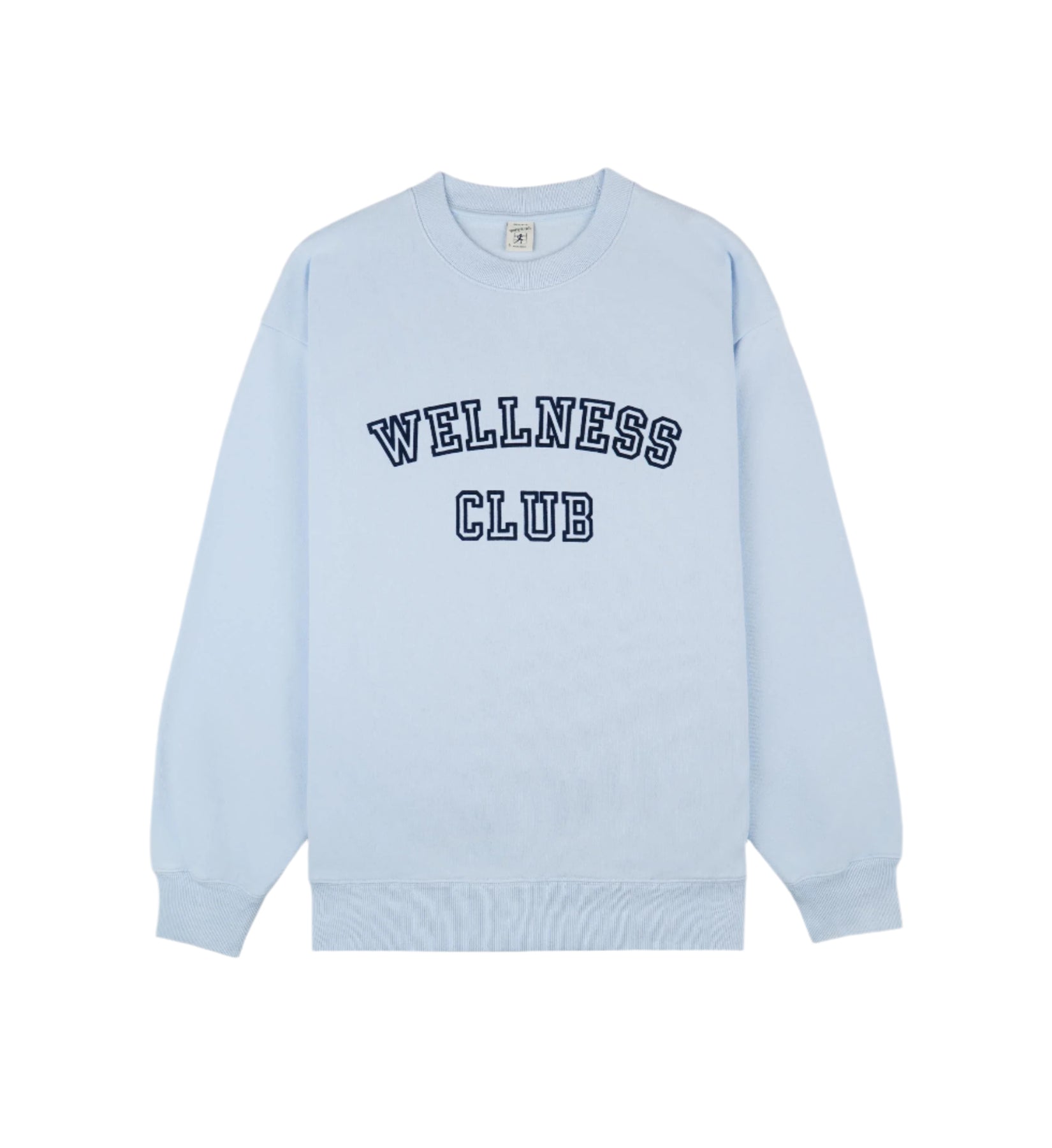 Wellness Club Flocked Crewneck - Ciel
