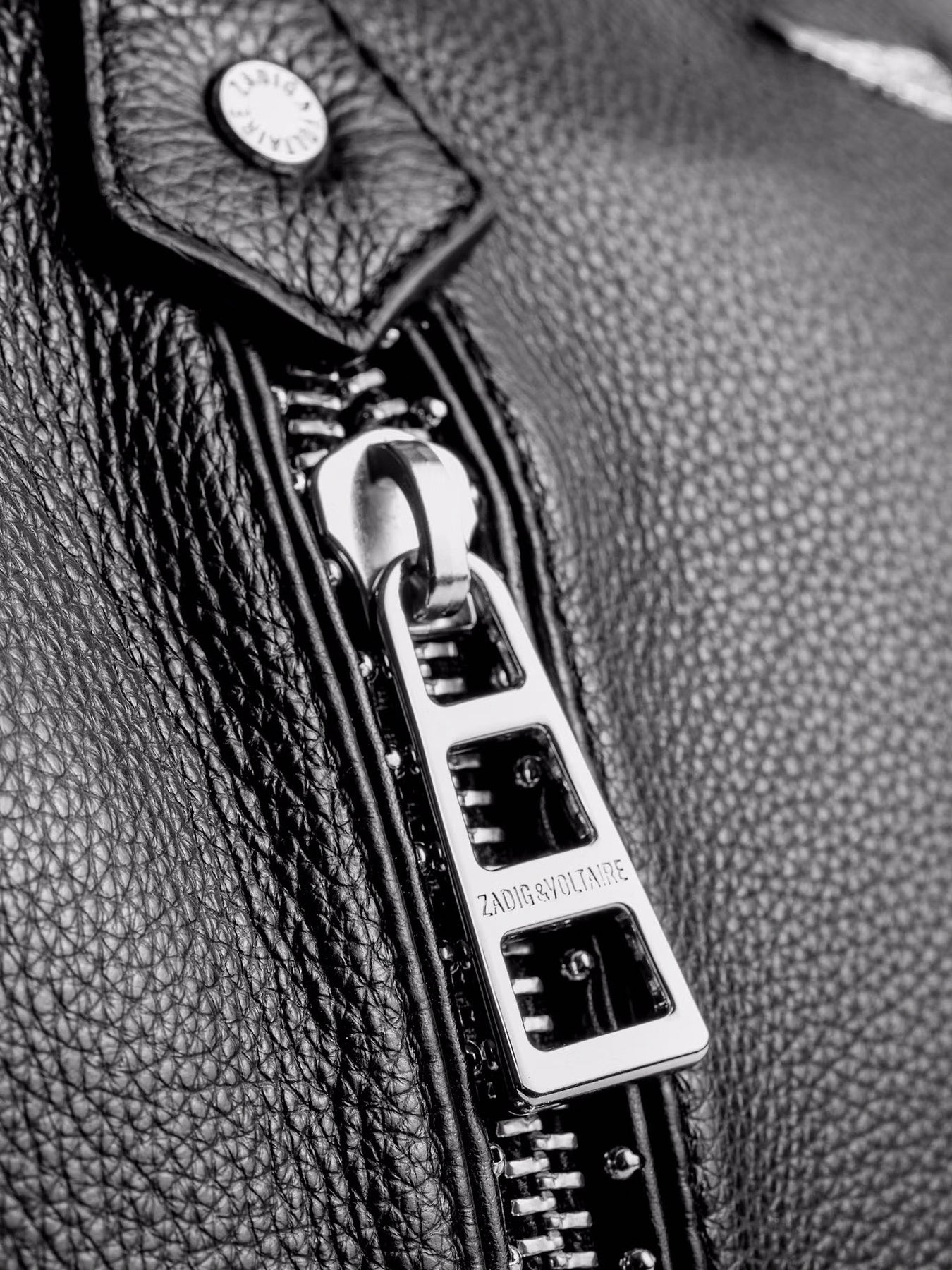 Zadig & Voltaire Sunny Medium Grained Leather + - Noir