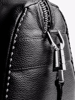 Sunny Medium Grained Leather + - Noir