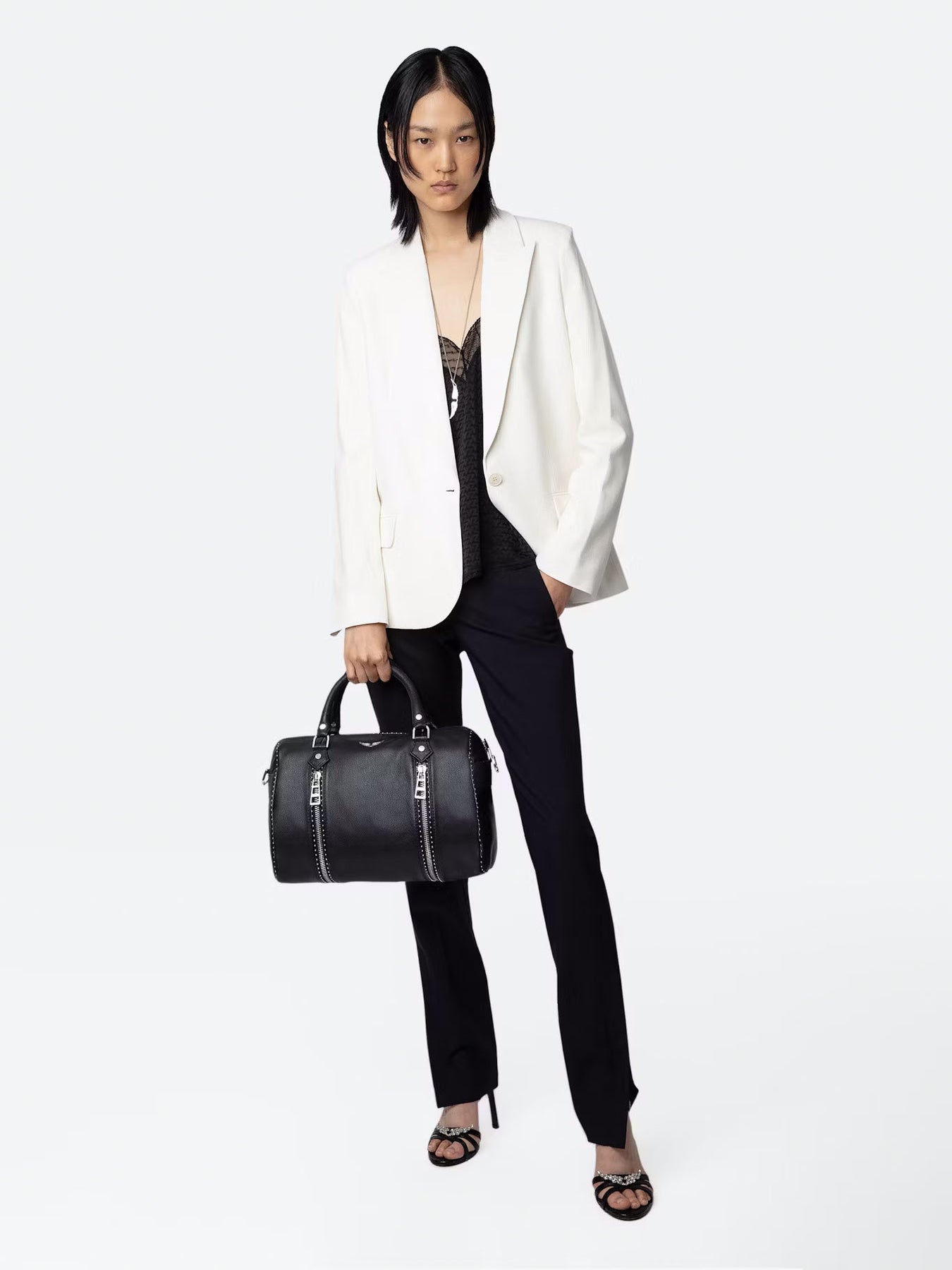 Zadig & Voltaire Sunny Medium Grained Leather + - Noir