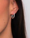 Petite Edge Hoops - Silver