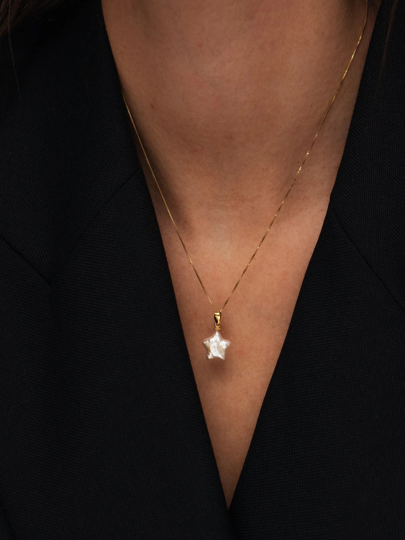 Pearl Star Necklace - Guld