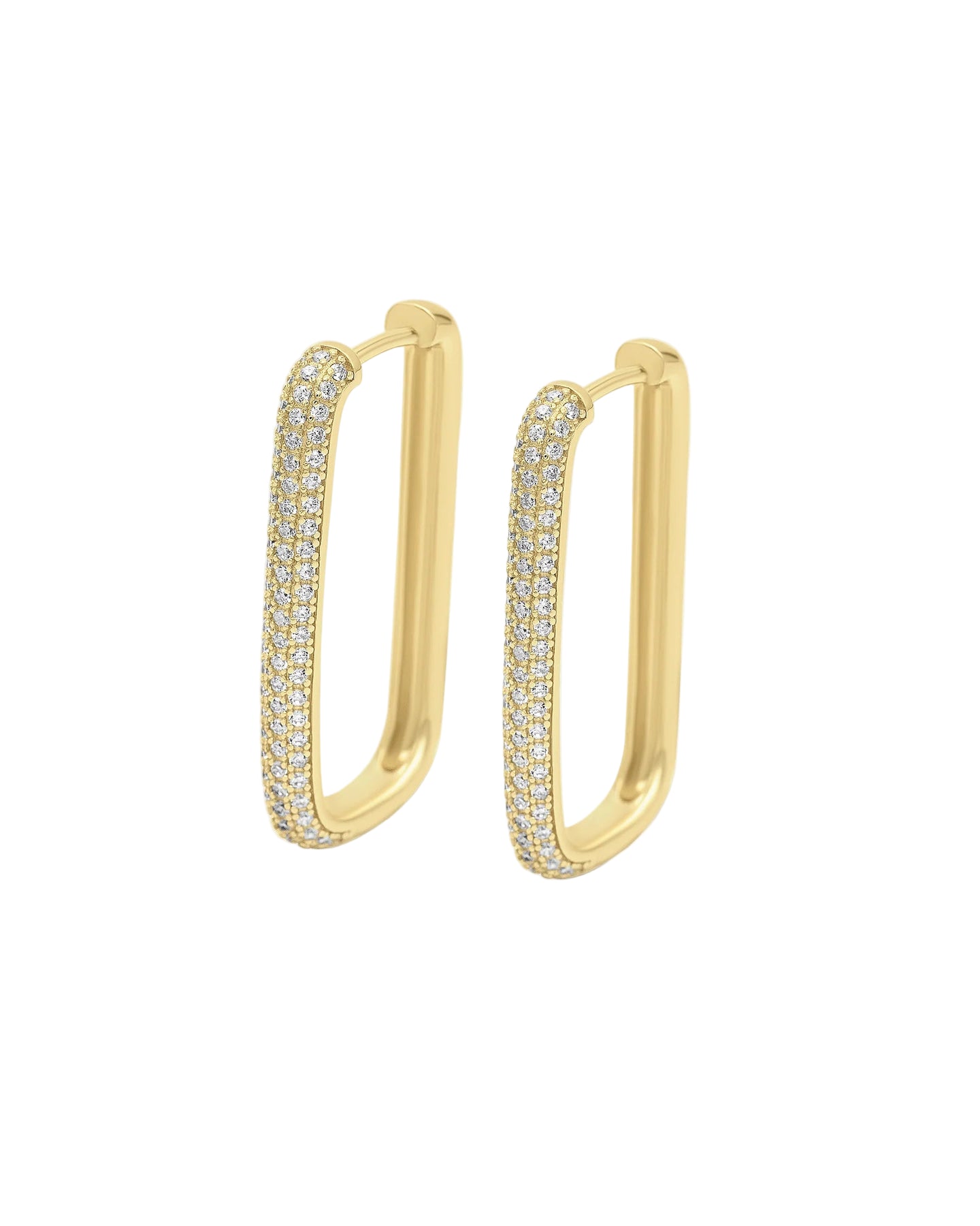 Diamond Edge Hoops - Guld