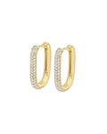 Petite Diamond Edge Hoops - Gold