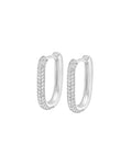 Petite Diamond Edge Hoops - Silver
