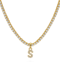 Tennis Letter Necklace - Guld