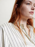 Satin Striped Fluid Shirt Ls - Mini Argyle Stp/Ancient White
