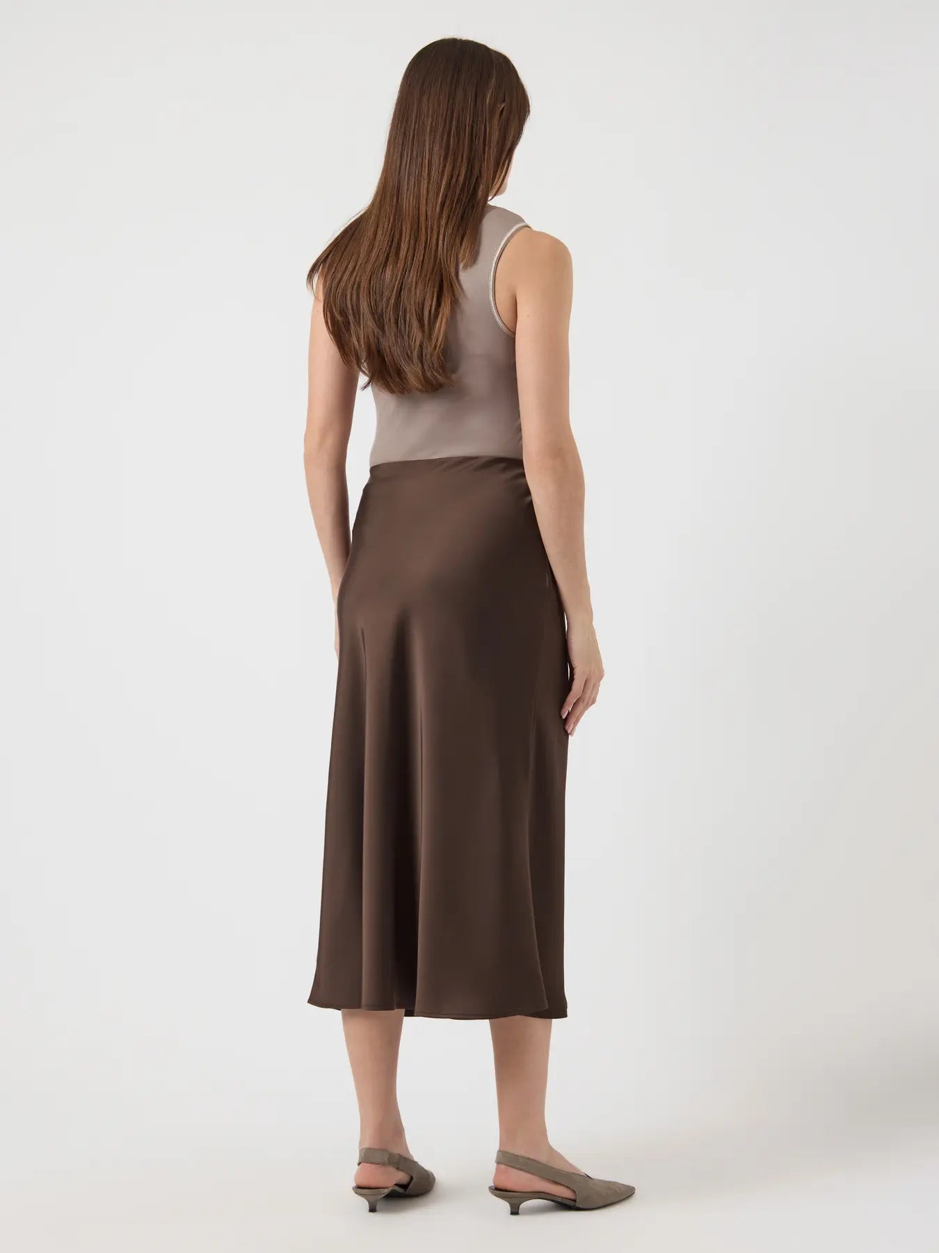 Yaspella Hw Midi Skirt - Chokladbrun