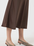 Yaspella Hw Midi Skirt - Chokladbrun