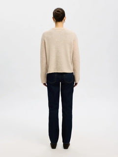 Lulu New Ls Knit Cardigan - Birch Melange