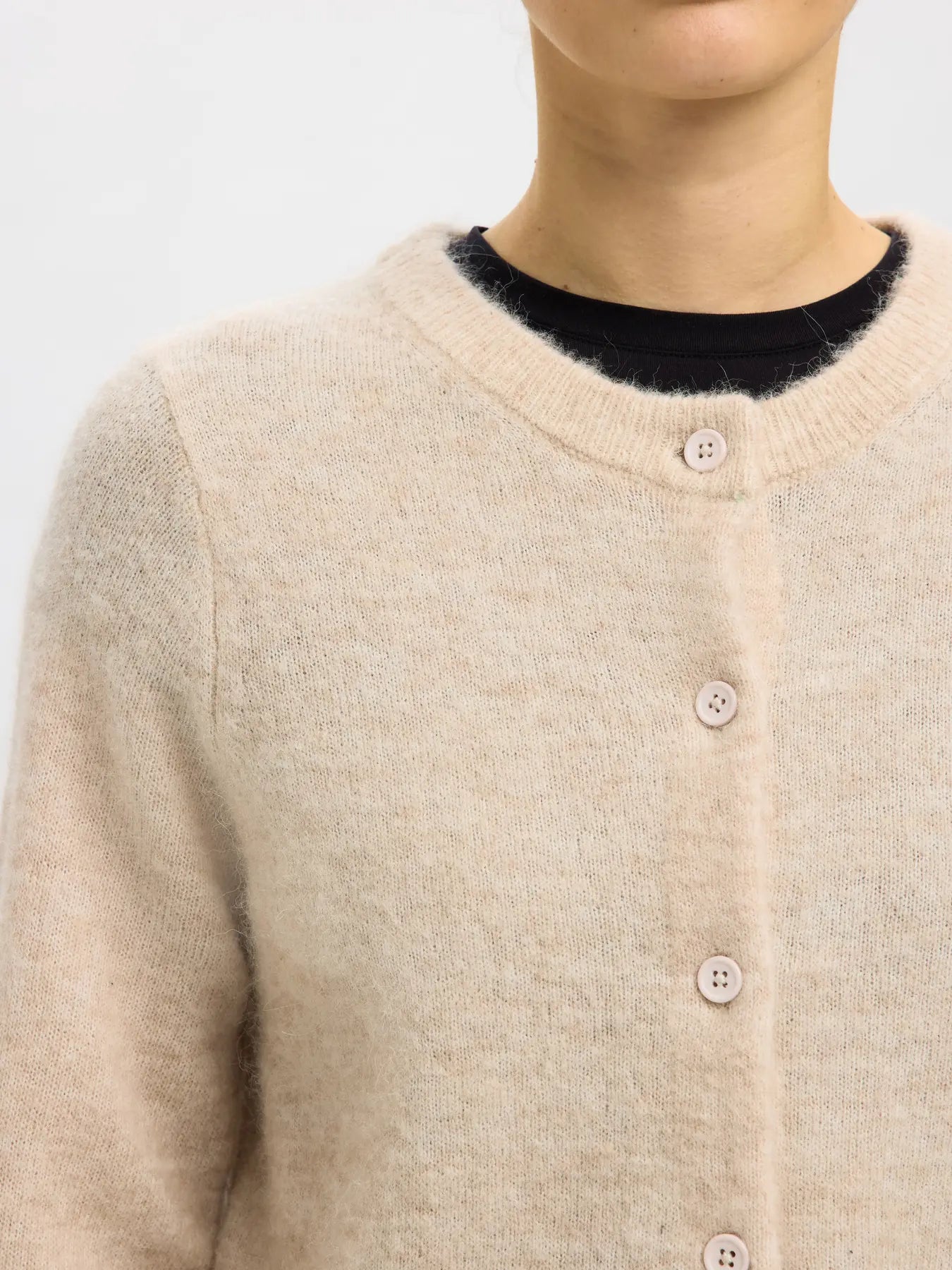 Selected Femme Lulu New LS Kofta - Birch Melange