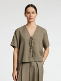 Natuk 2/4 Boxy Tie Top B - Vetiver