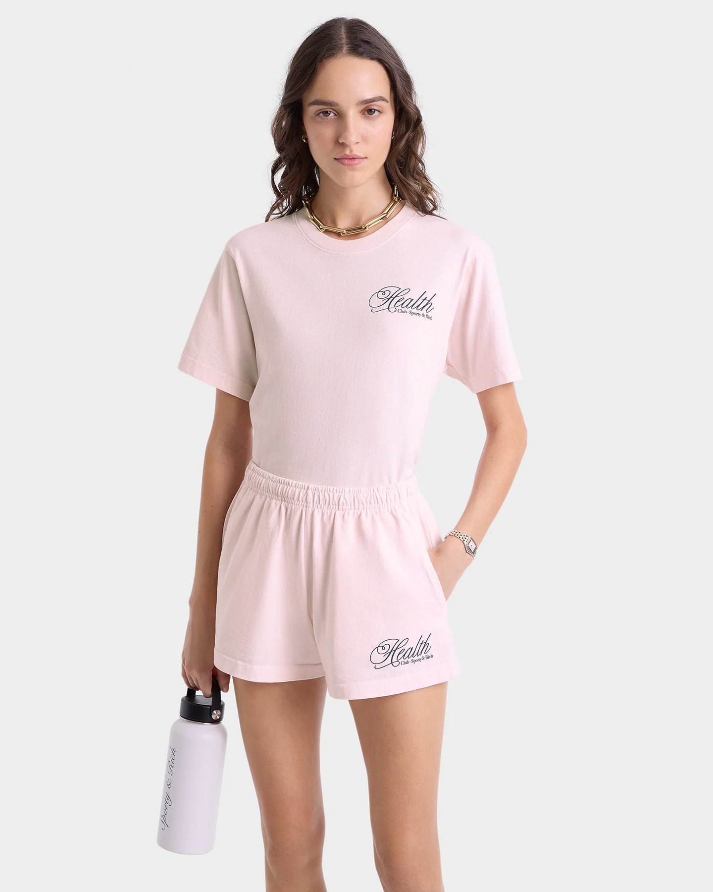 Health Script T-Shirt - Pink Dolphin